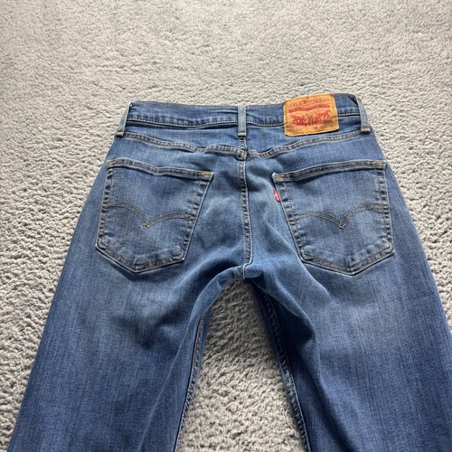 Levis 502 Jeans Mens 30x30 Blue Medium Wash Cotton Slim Straight Stretch Denim - Picture 6 of 10