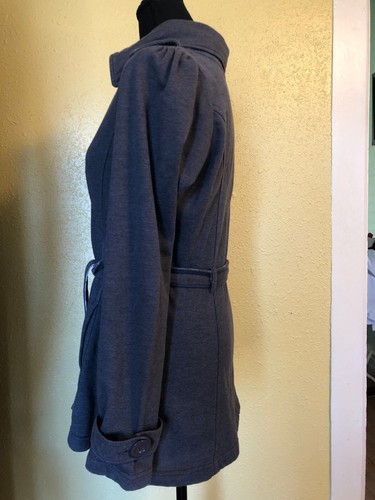 Self Esteem Women Jacket Gray Belted Single Breasted Size L - Picture 11 of 12