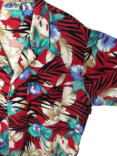 Vintage Sears Floral Hawaiian Button Up Mens Size Medium Collared AOP - Picture 5 of 7