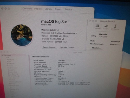  Apple Mac Mini A1347 finales de 2014 i5 2,6 GHz 8 GB RAM 256 GB SSD MacMini7,1 - Imagen 20 de 24