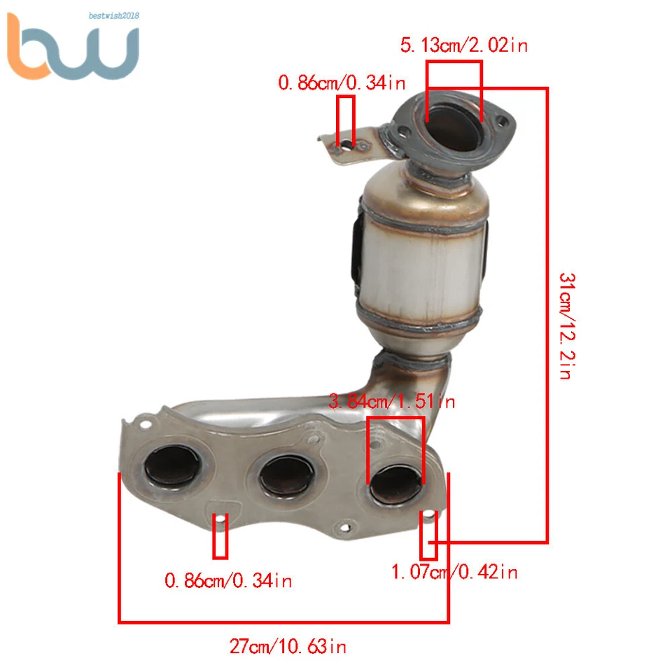 Bank 1 & 2 Manifold Catalytic Converters For 2011-2015 Toyota Sienna 3.5L FWD Foto 3 de 4