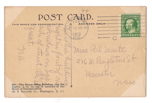 HOUSE of REPRESENTATIVES Office Building Washington D.C. Postcard Vintage - Picture 2 of 2