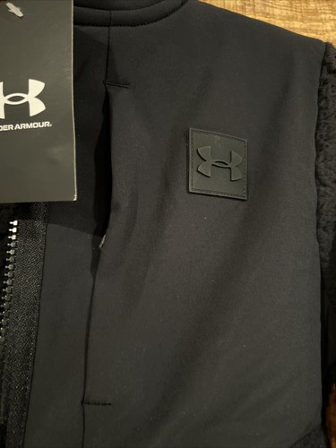 Under Armour Sherpa Fleece 3/3 Zip Black Boys Sz Youth-M New With Tag - Picture 9 of 19