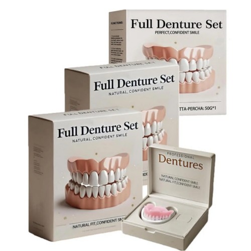1/2/3x Advanced Customized Full Denture Set, Silicone Reline Denture Set