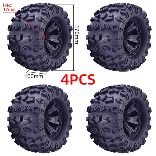 170 MM 155 MM 150 MM Reifen Rad 17mm Nabe Sechskant für 1/8 RC Auto Trx4 - Bild 3 von 26