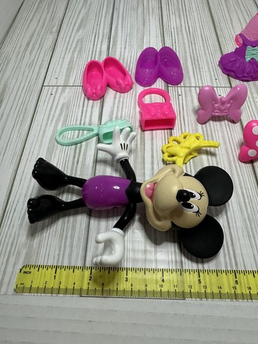 Disney Minnie Mouse Doll 2011 Snap N Style Toy Pose Dress Up Bow Dress Shoes - Picture 12 of 16