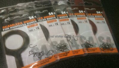 Korum Seamless S4 Hooks BARBED Size 18