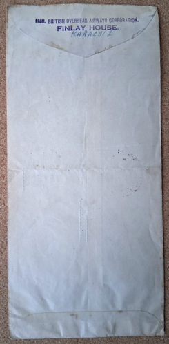 INDIA 1946 COVER WITH TWO DIFFERENT BRITISH OVERSEAS AIRWAYS CORPORATION CACHETS - Picture 2 of 2