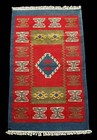 Handmade Vintage Wool Rug Turkish Kilim Colorful Geometric Design 2'6 x 4'3