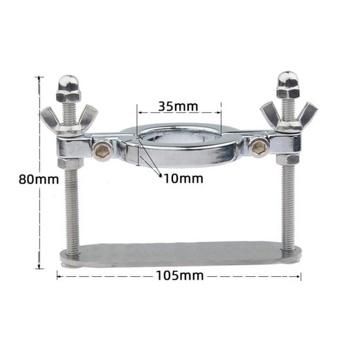 Metal Spike Rings Scrotum Ball Crusher Stretcher Lock Clamp Male Chastity Device - Picture 6 of 17