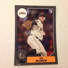 TY BLACH #186 Giants All Star RC Black 5x7 #d/10 Made 1987 Tribute 2017 Topps 2