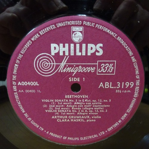 ABL 3199 BEETHOVEN Violin Sonatas no 2 3 8 ARTHUR GRUMIAUX PHILIPS STEREO LP EX+ - Picture 5 of 6