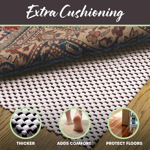 Non Slip 2' X 6' Rug Pad Non Slip | Pvc Under Carpet Padding Non Slip | 1/4" Non - Picture 5 of 8