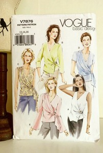 Misses-039-Wrap-Blouse-Top-Sewing-Pattern-Vogue-Basic-Design-V7876-Size-12-14-16