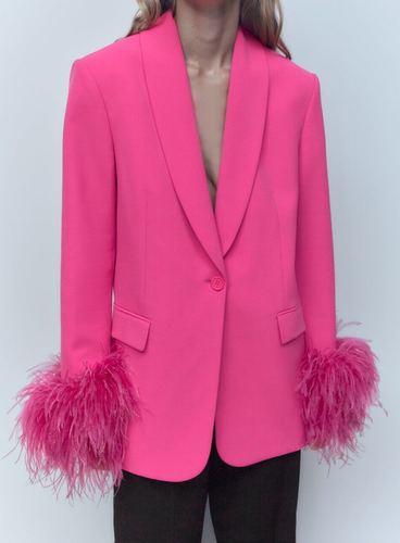 zara feather jacket