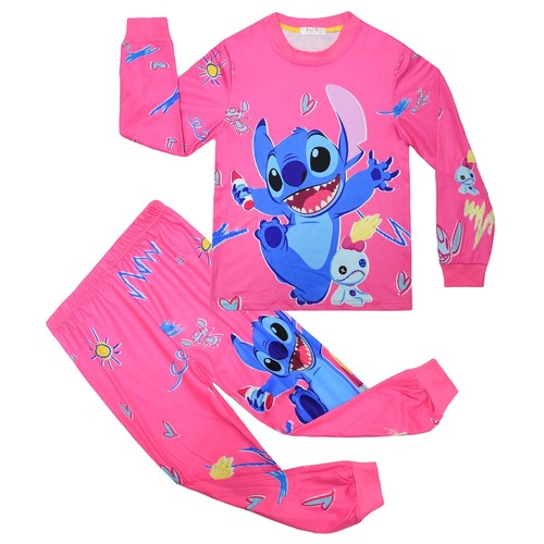 Stitch Anime Pajama Set Outside Wear Home Wear Long Pant Children Unisex Gift - Picture 23 of 29