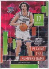 2022-23 Panini Contenders Optic NBA No. 23 Josh Giddey Numbers Red Ice Prizm