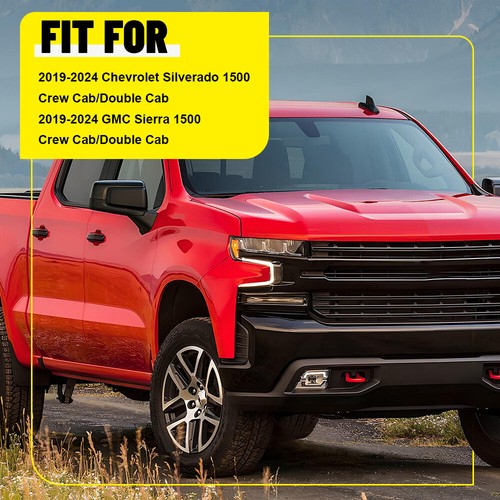 6PC Black Pillar Posts Window Trim For 2019-2022 Chevy Silverado GMC Sierra 1500 - Picture 4 of 9