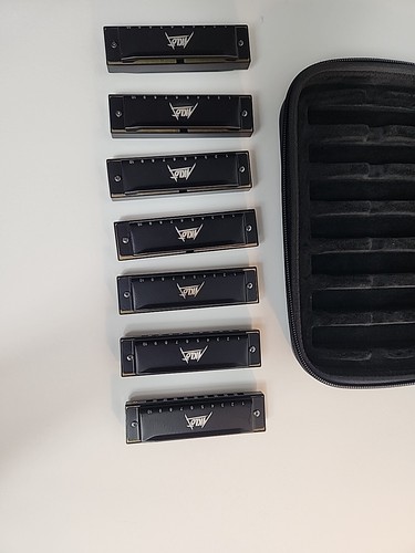 Kmise AKLOT Blues Harmonica Set of 7 Blues Band 10 Holes C, D, E, F, G, A, B Dia - Picture 7 of 9