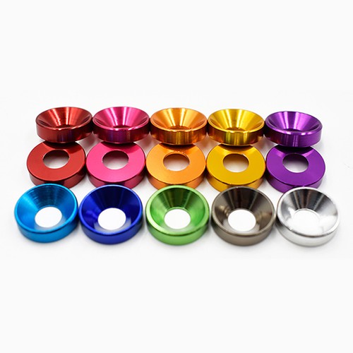 M5 M6 M8 M10 M12 Countersunk Washers - Anodised Aluminium - Fairing Fender Alloy - Foto 2 di 5