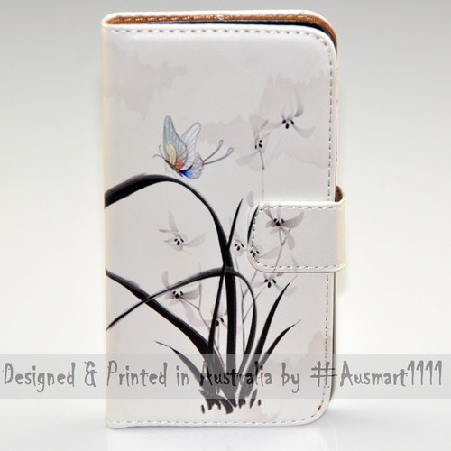 For Sony Xperia Series - Butterfly Vector Print Wallet Mobile Phone Case Cover - Picture 8 of 21