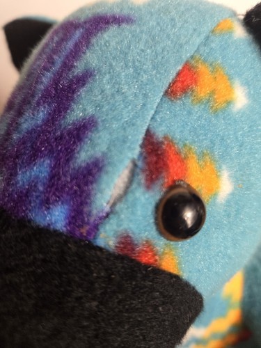 Vintage Pendleton Bear Teal Multicolor Aztec 17" Wool - Picture 9 of 9