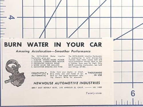 Anuncio impreso vintage Newhouse Automotive Los Angeles CA Burn Water In Your Car 1949 - Imagen 2 de 4