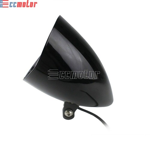 5.75'' Bullet Visor Headlight Black Housing For Harley Big Twins Dyna Softail XL - Picture 7 of 9