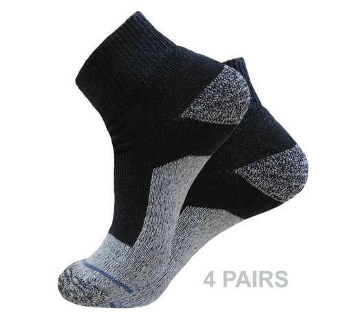 4-8-12 ANKLE socks REINFORCED Black COTTON WORK SOCKS FULL CUSHION SIZE 10-13 - Picture 8 of 11