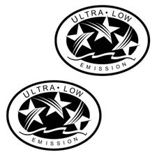 2Pcs Ultra Low EMISSION 3 star DECALS STICKERS  For SEADOO YAMAHA HONDA - White