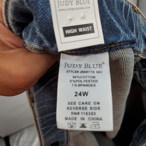 Judy Blue High Waist Jogger Jeans Denim Pants Women Size Plus 24W NWT Dark Wash - Picture 11 of 17