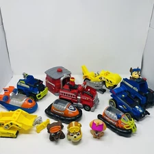 Paw Patrol Huge Lot Vehicles Dogs Ryder Chase Sky Spinmaster Toys Misc Untested