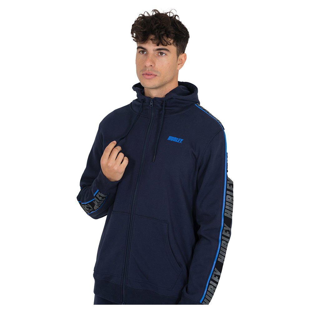 Hurley Therma-FIT Track Jacket Full Zip Fleece Hoodie Blue