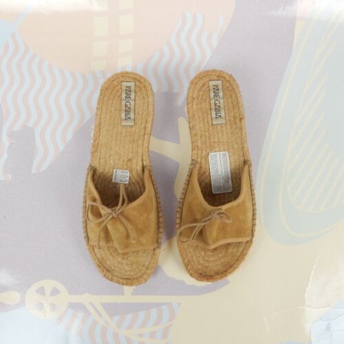 Espadrilles En Daim Beige Pare Gabia Fait À La Main Handmade Made In France - Imagen 4 de 9