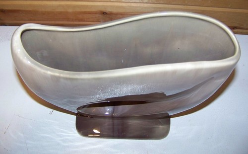 MCM Royal Haeger Gray Taupe Drip Vase #R886 Keyhole Planter USA Vintage - Picture 6 of 9