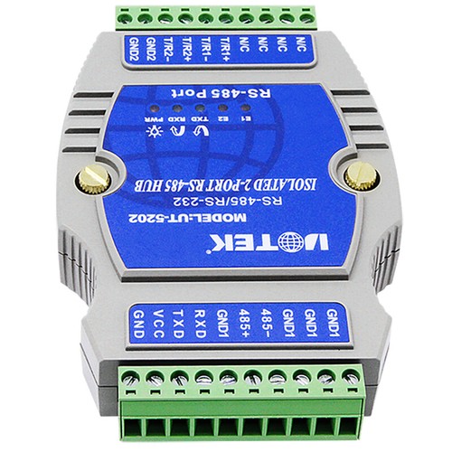 Industrial 2 Port Din Rail RS232 RS-485 to RS485 Hub Installation with Isolation - Picture 3 of 9