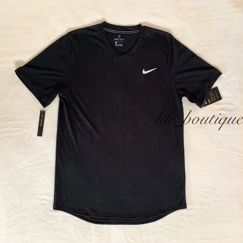 NWT Nike BV0766-010 Men's Dri-Fit Challenger Top Tee Shirt Slim Fit Black Size M