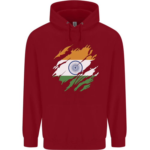 Torn India Flag Indian Day Football Childrens Kids Hoodie - Picture 80 of 88