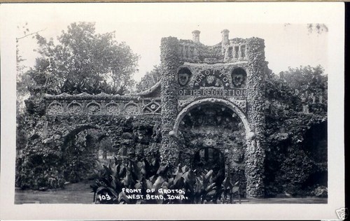 RPPC West Bend, Iowa - Front of Grotto - Picture 1 of 2
