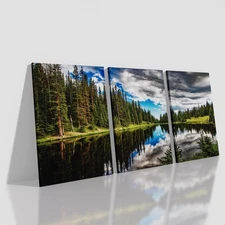 3 Pieces Natural Forest Picture Wall Art Landscape Canvas Prints Painting Hom...