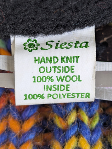 Fingerless Gloves With Convertible Mitten Top Knitted Fleece-Lined Multicoloured - Picture 12 of 13