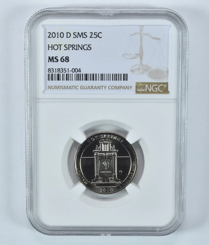 2010-D SMS Washington Quarter Hot Springs America The Beautiful MS68 NGC