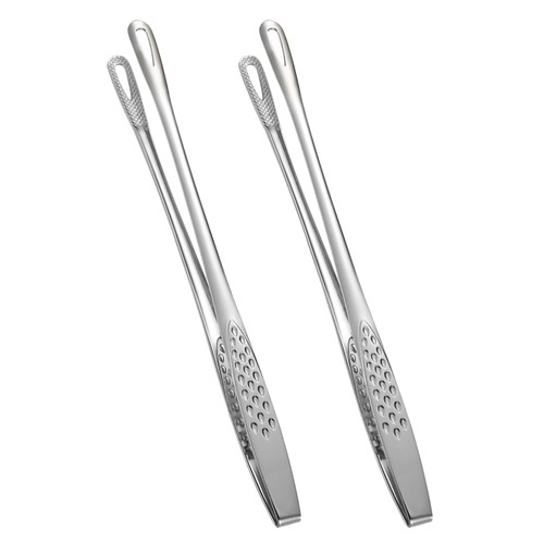 2 Pezzi Porta Utensili da Cucina Acciaio Inox Pinze per Alimenti Pinze per Servizio Alimenti - Foto 2 di 12
