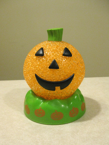 Vintage Avon Nite heller Kürbis Halloween Jack-O-Laterne beleuchtet Popcorn Kunststoff