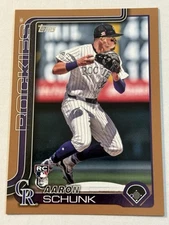 2025 Topps Series 1 Aaron Schunk RC #196 Gold Border #’d/2025 Rockies ⭐️