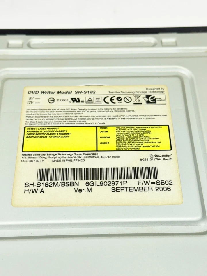 Unidad grabadora Samsung SH-S182 18x DVD-RW IDE/PATA (WriteMaster) Foto 3 de 4