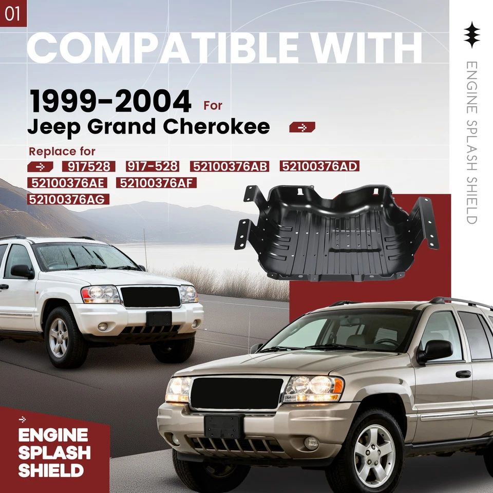 NEW Fuel Tank Skid Plate w/ STRAPS For 1999-2004 99-04 Jeep Grand Cherokee Foto 3 de 4