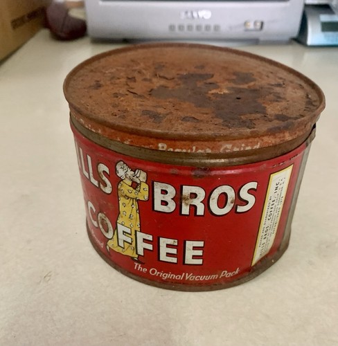 Vintage Hills Bros Kaffeedose 1 Pfund Dose mit Deckel Antik Kaffeedose - Bild 6 von 9