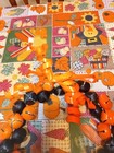 GREAT HALLOWEEN 14" BLACK & ORANGE JINGLE & PUMPKIN SHAPED METAL BELLS WREATH