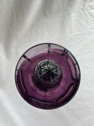 Vintage Purple Viking Glass Pedestal Lidded 9 Inch - Picture 3 of 11